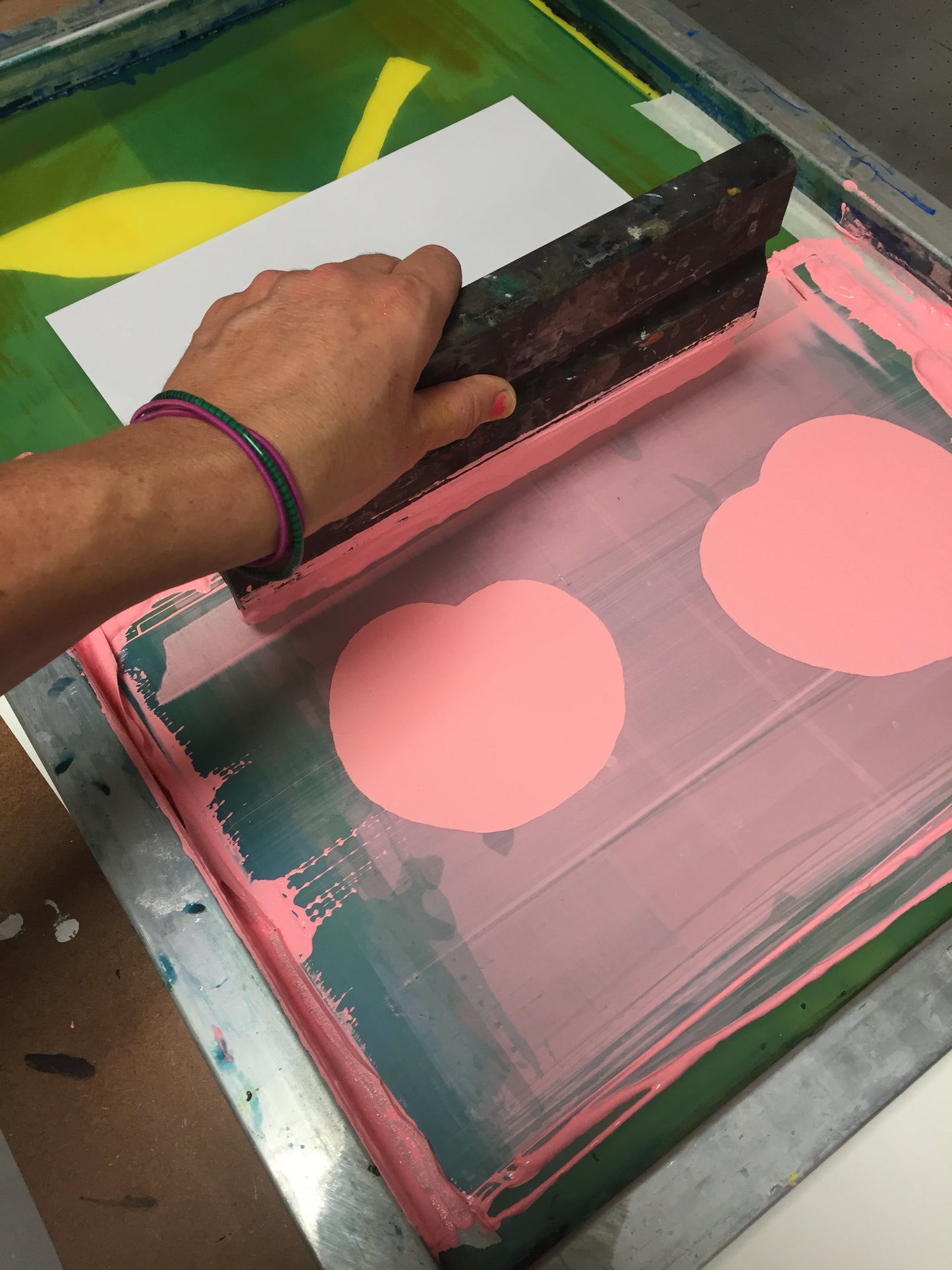 SILKSCREEN PRINT PINK/GOLD CHERRY