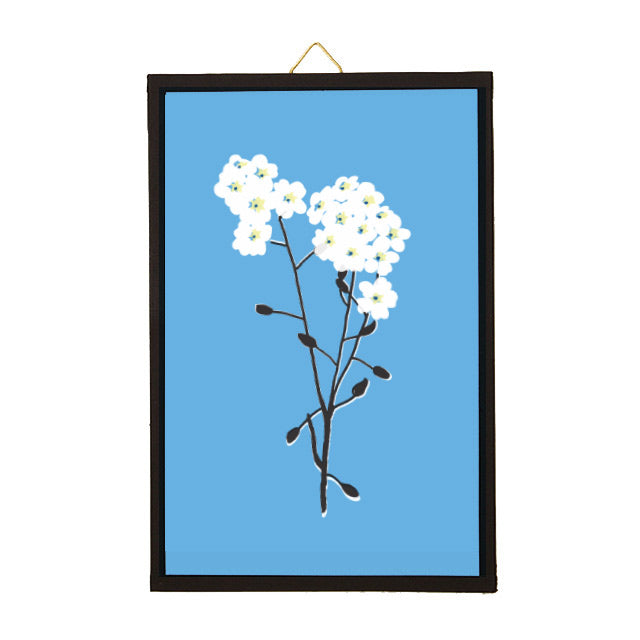 Blomst på blå baggrund