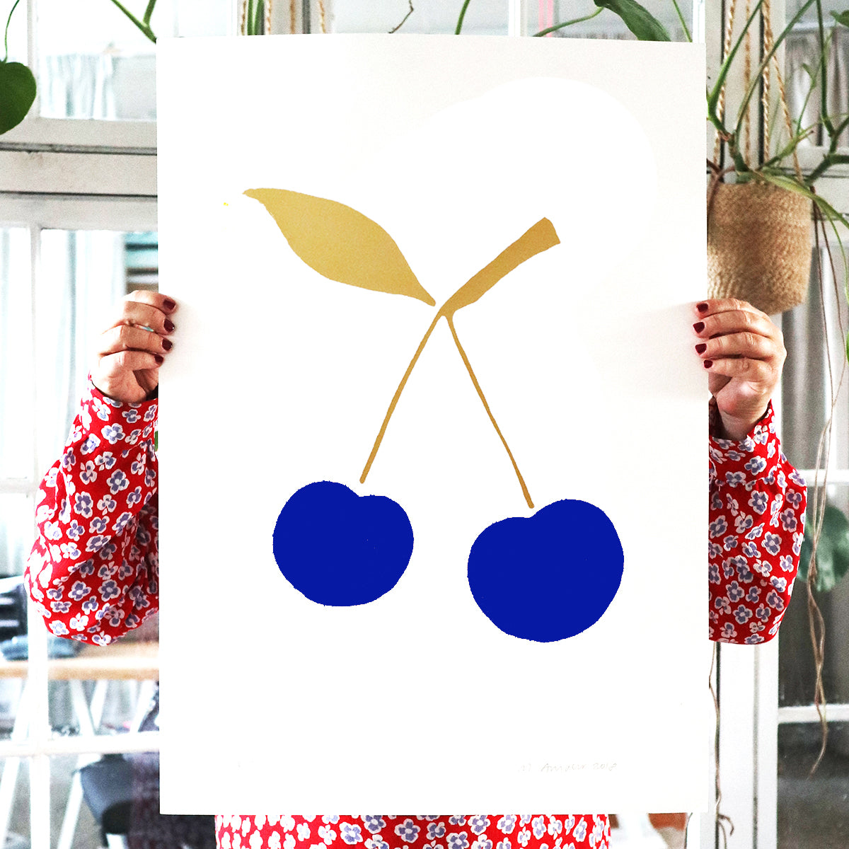 SILKSCREEN BLUE CHERRY