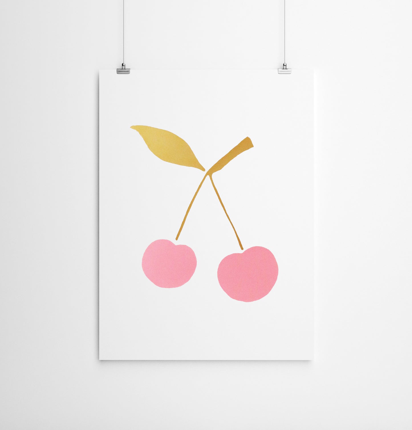 SILKSCREEN PRINT PINK/GOLD CHERRY