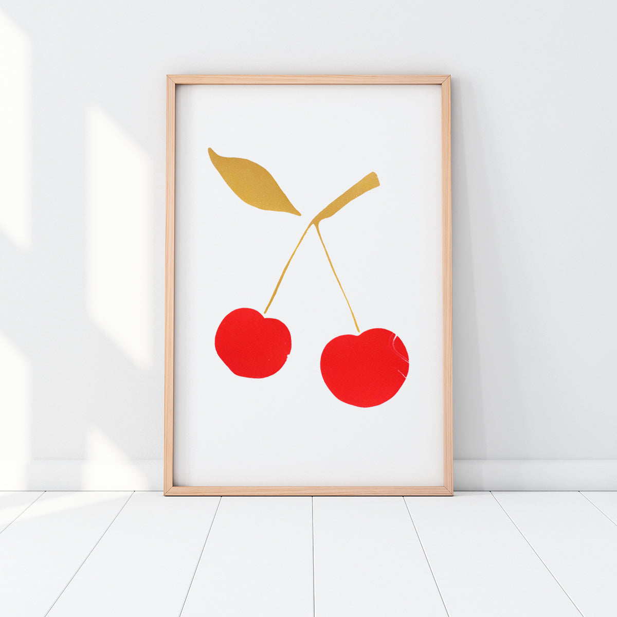 SILKSCREEN PRINT RED/GOLD CHERRY