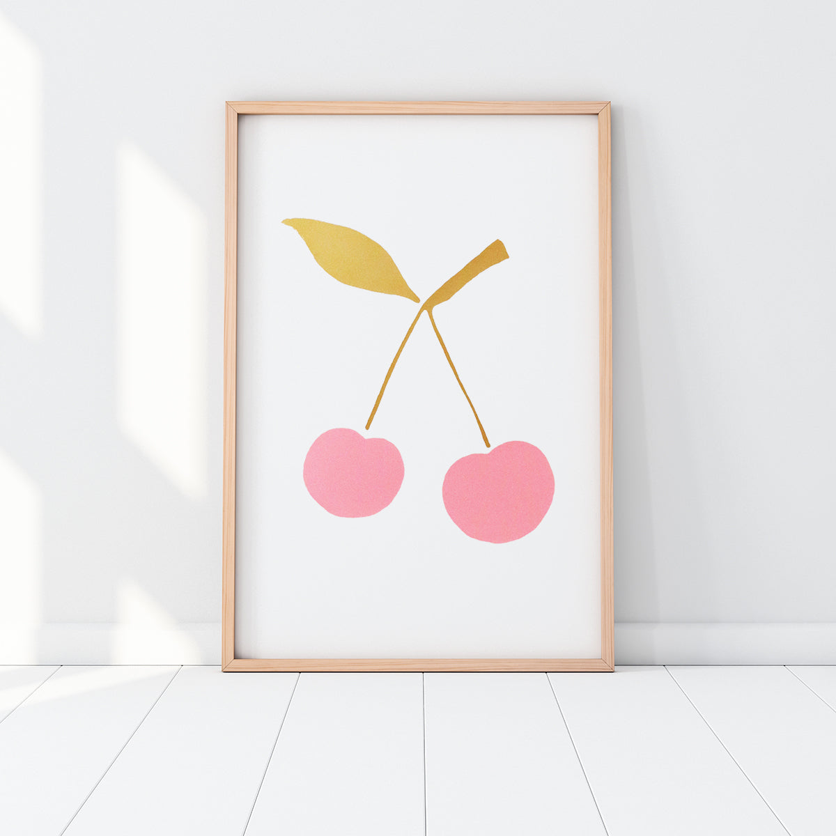 SILKSCREEN PRINT PINK/GOLD CHERRY