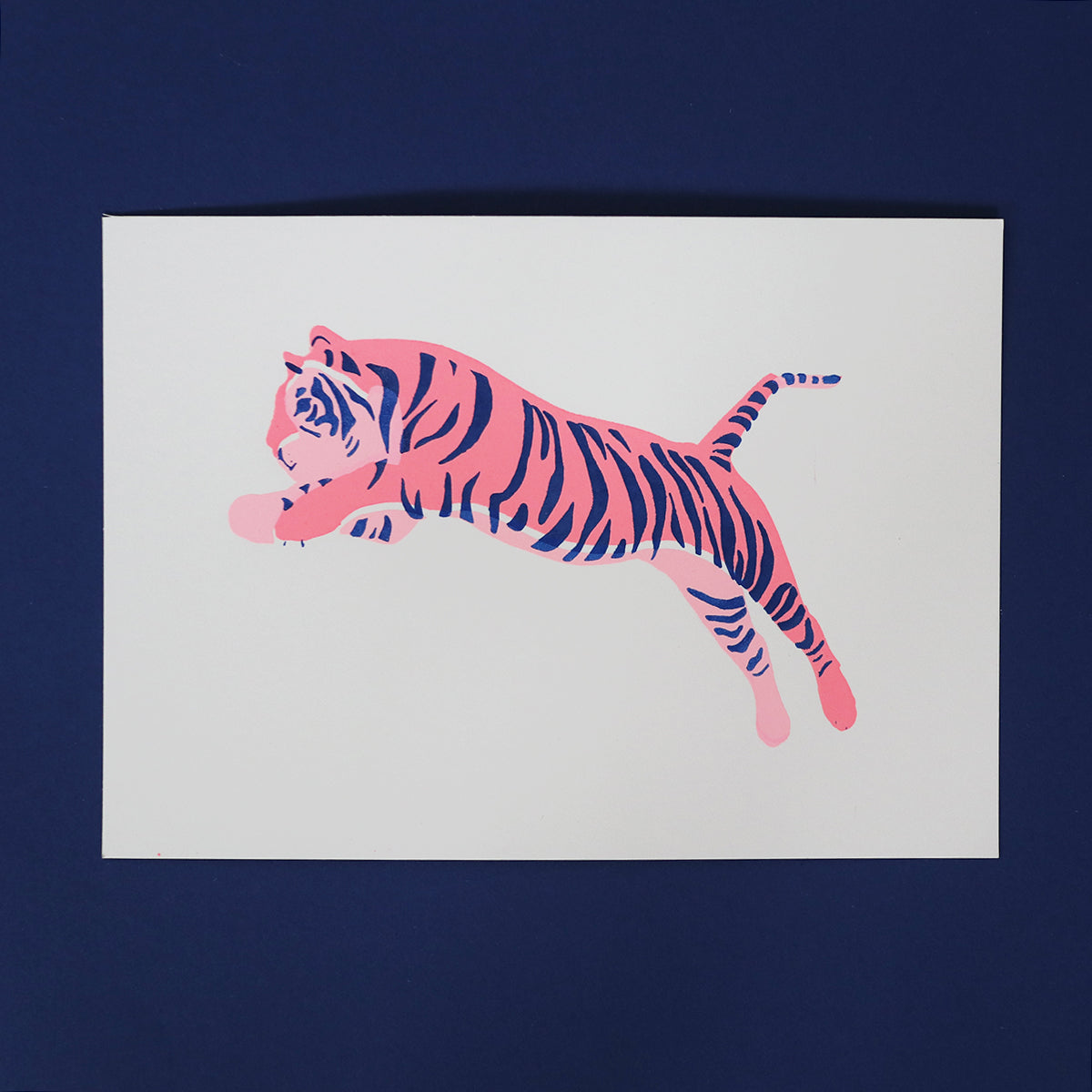 SILKSCREEN PRINT JUMPING TIGER