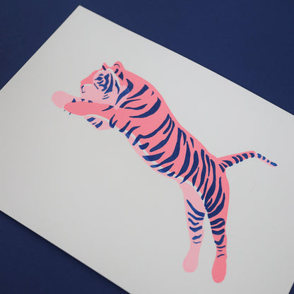 SILKSCREEN PRINT JUMPING TIGER