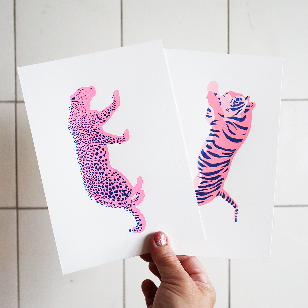 SILKSCREEN PRINT JUMPING TIGER