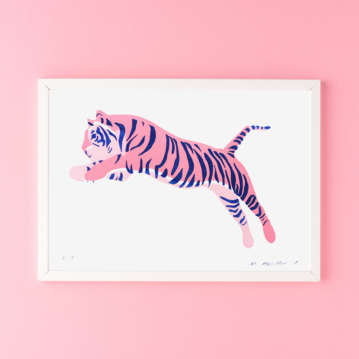SILKSCREEN PRINT JUMPING TIGER